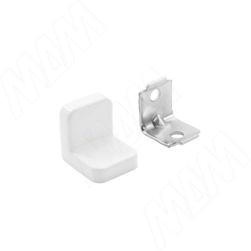 ANGLE Уголок мебельный с пластиковой накладкой 21х21х19 мм, белый (PLS20X20X20WH)