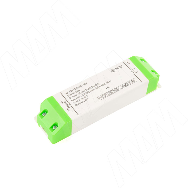 Блок питания AC-230/DC-12V, IP20, 40W (LSA-PS12V-IP31-40W)