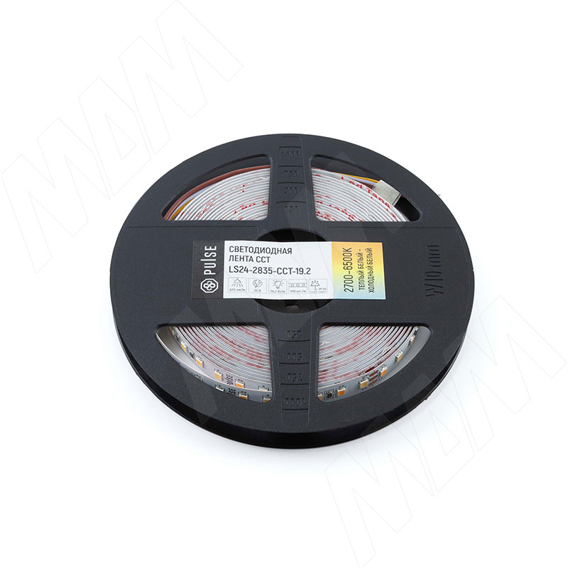 CCT Светодиодная лента 2835/120, 24V, 5 м, теплый белый - холодный белый 2700-6500К, IP20, 19.2W/1м (LS24-2835-CCT-19.2)