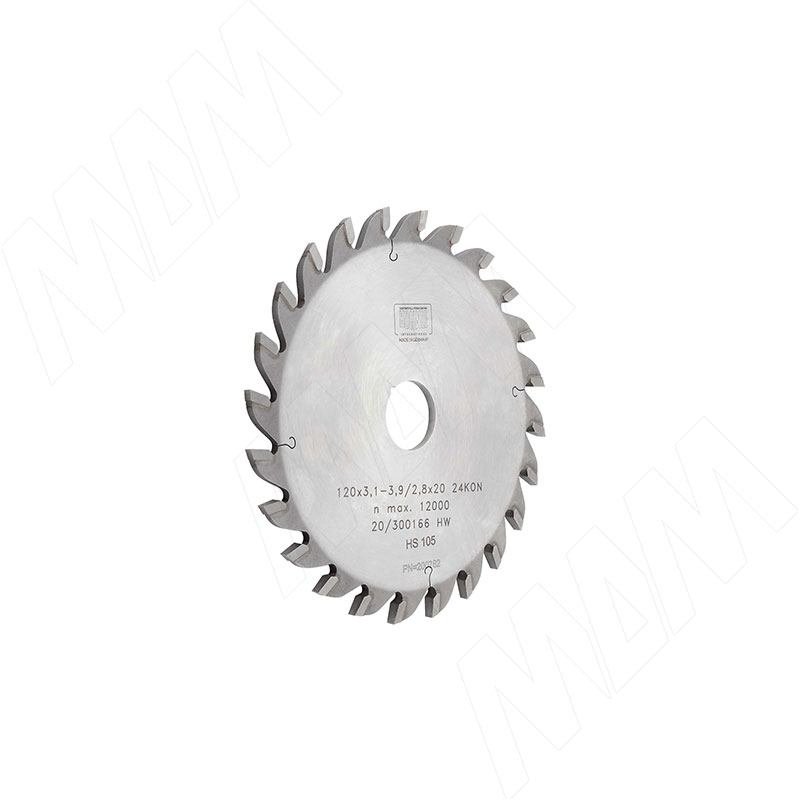 Дисковая пила (пильный диск) подрезная коническая 120х3,1-3,9/2,8х20 Z24 KON/FZ (0105.0120020.024V3)