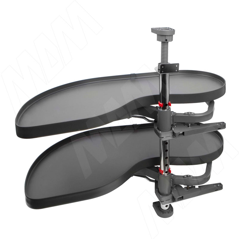 FLY MOON 3.0 LAMINA, механизм угловой пов., 2 полки, сплошной борт, с доводчиком, графит, левый (FLY3STM2SXVGFSE1)