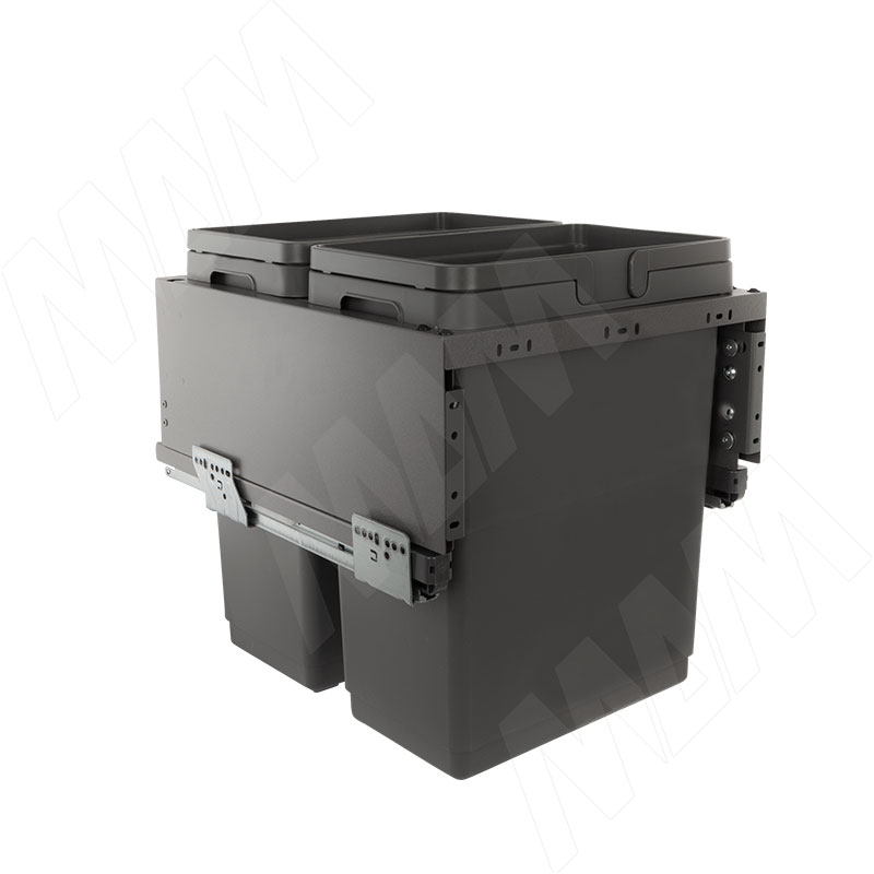 GLOBE 2.0 M50W Система сортировки и хранения, 2 емкости (30л+30л), креп. фасада, полн.выдв., плавн.закр., направл. Nova Pro, без крышек. (PG2GME502SCGM)