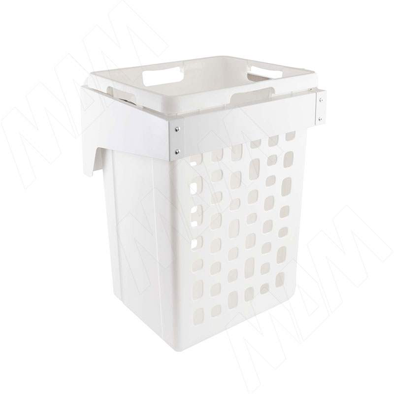 HAMPER LF45 Корзина для белья откидная, 1 емкость (48л), цвет белый (LHF451-48WT)