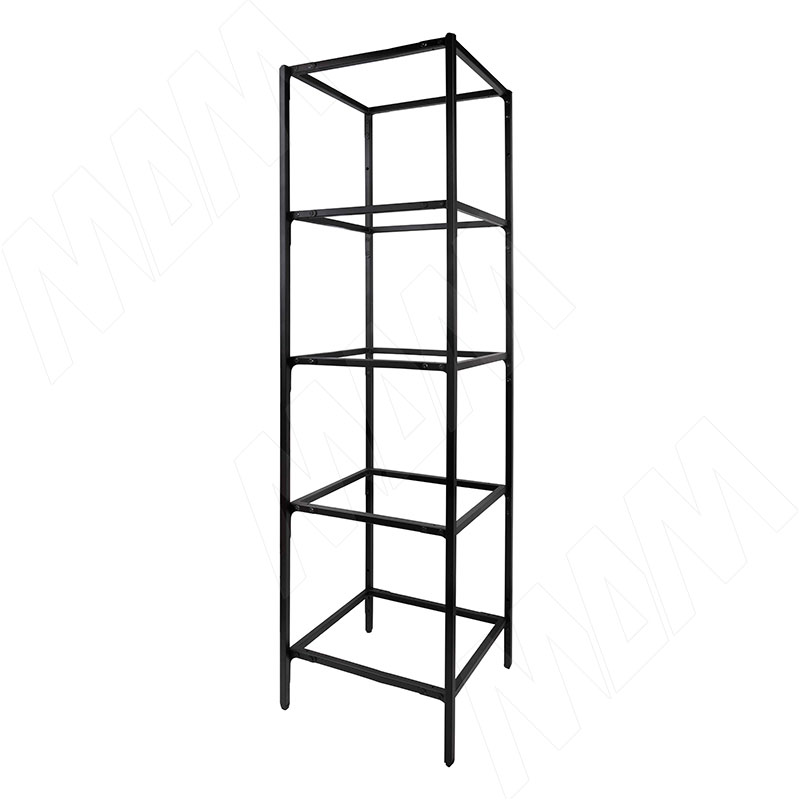 Каркас стеллажа напольного 500x1760x450 (5 полок), черный (RAL 9005, муар) (MF.31.50x176x45.BLC)