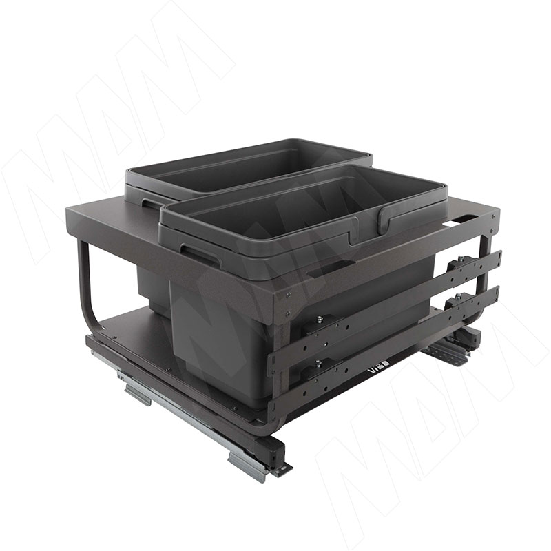 KOMBI 2.0 MINI M60W Система сортировки и хранения, 2 емкости (20л+20л), креп. фасада, полн.выдв., плавн.закр. направл. Nova Pro (MKOMBI2GME602SCGM)