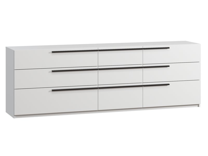 Комод Кимбол 210x70 Белый/Черный