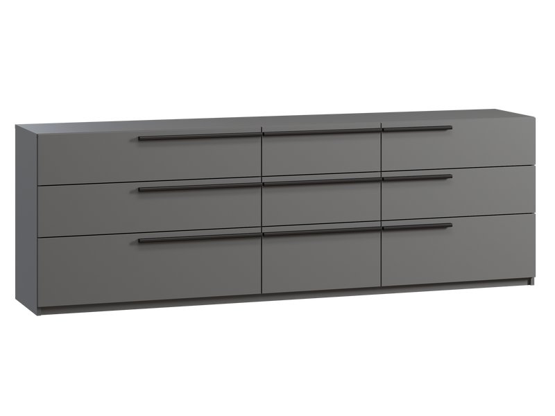 Комод Кимбол 210x70 Графитовый/Черный