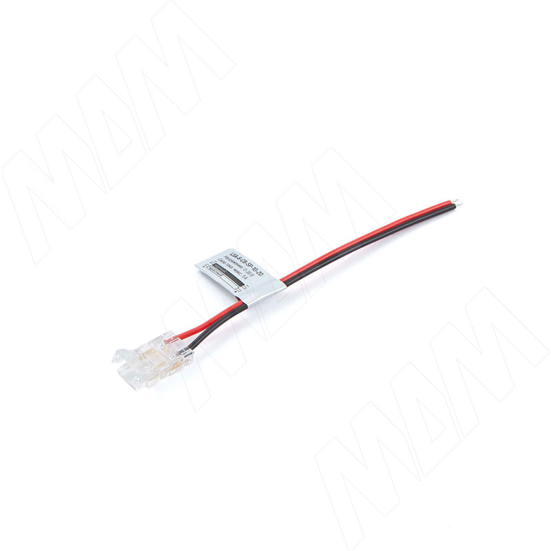 Коннектор для ленты COB и SMD, 8 мм, к блоку питания, провод 100 мм, IP20 (LSA-8-CB-SP-10-20)