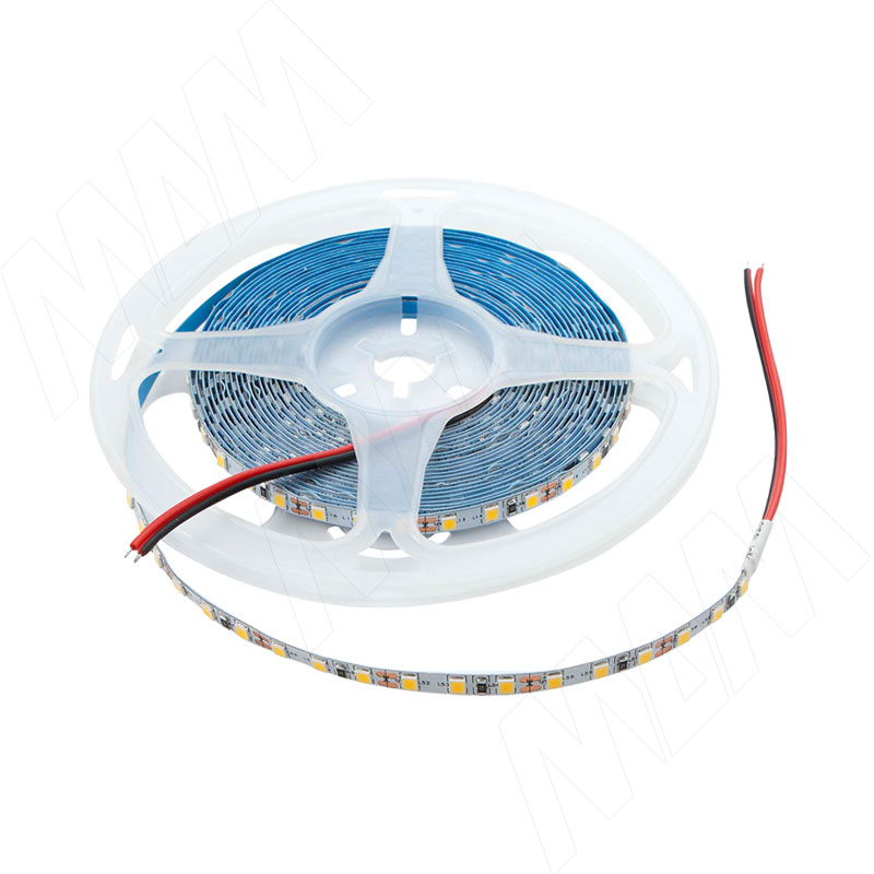 Лента светодиодная 2835/120, 12V, 5 м, основание 5 мм, теплый белый 3200К, IP20, 9.6W/1м (LS12-2835WW20-9.6C8)