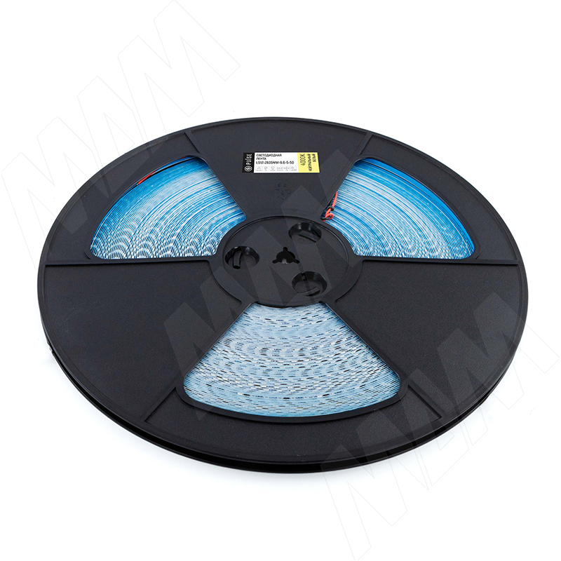 Лента светодиодная 2835/120, 12V, 50 м, основание 5 мм, нейтральный белый 4000К, IP20, 9.6W/1м (LS12-2835NW-9.6-5-50)
