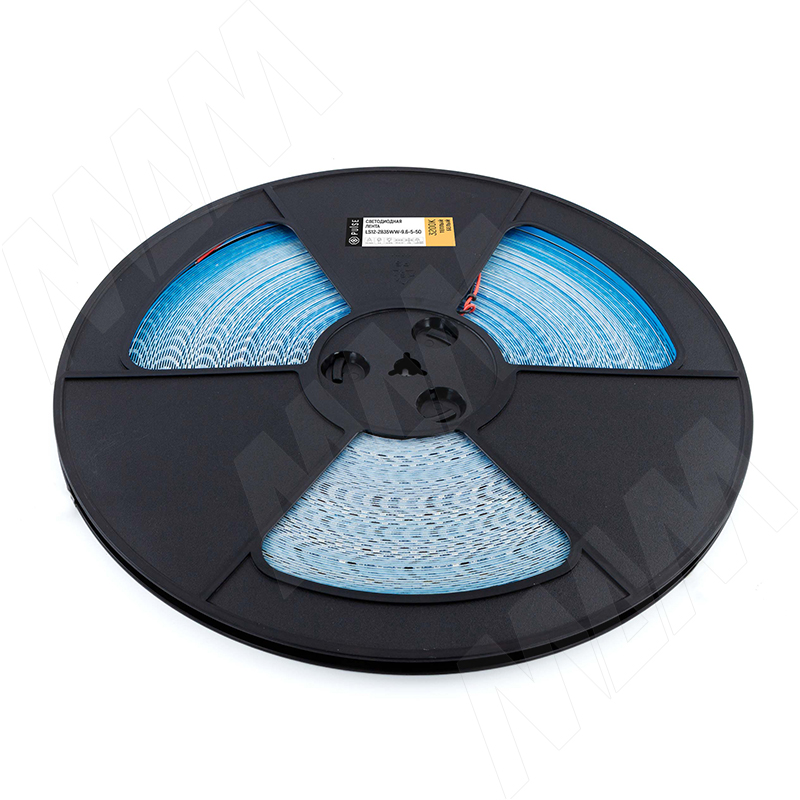 Лента светодиодная 2835/120, 12V, 50 м, основание 5 мм, теплый белый 3200К, IP20, 9.6W/1м (LS12-2835WW-9.6-5-50)