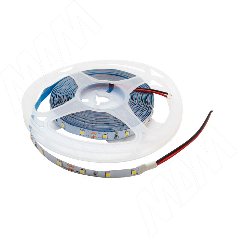 Лента светодиодная 2835/60, 12V, 5 м, теплый белый 3200К, IP20, 4.8W/1м (LS12-2835WW20-4.8)