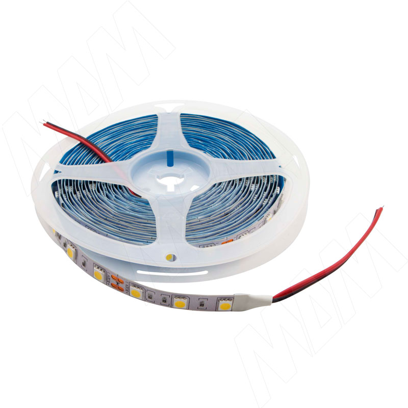 Лента светодиодная 5050/60, 12V, 5 м, теплый белый 3200К, IP20, 14.4W/1м (LS12-5050WW20-14.4)