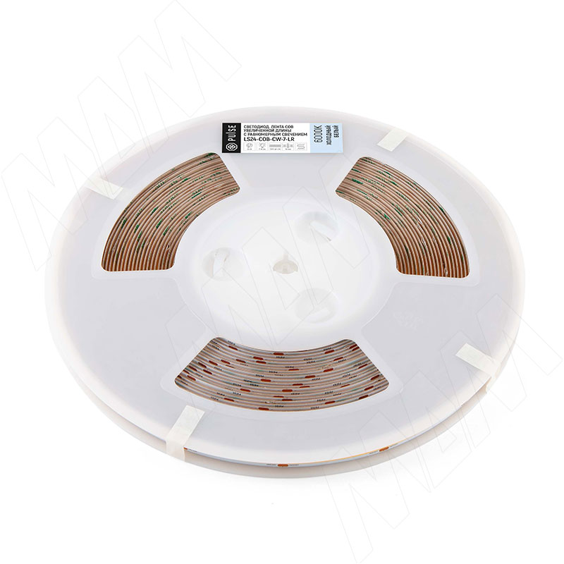 LUX, COB лента светодиодная, 360 диодов, 24V, 20 м, длинное соединение, CRI 90, холодный белый 6000К, IP20, 7W/1м (LS24-COB-CW-7-LR)