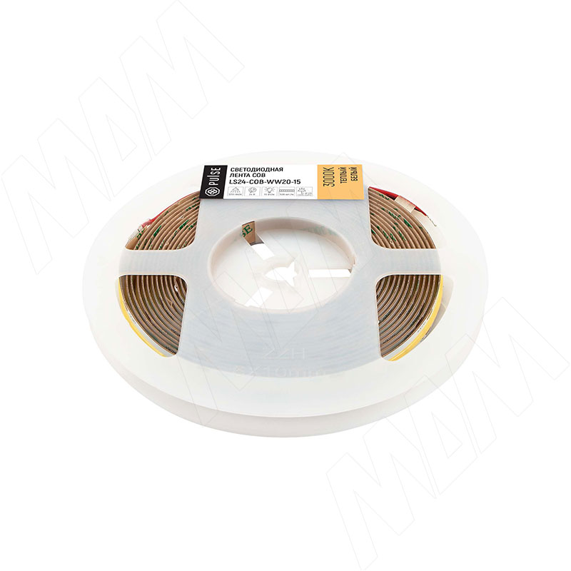 LUX, COB лента светодиодная, 528 диодов, 24V, 5 м, CRI 90, теплый белый 3000К, IP20, 15W/1м (LS24-COB-WW20-15)