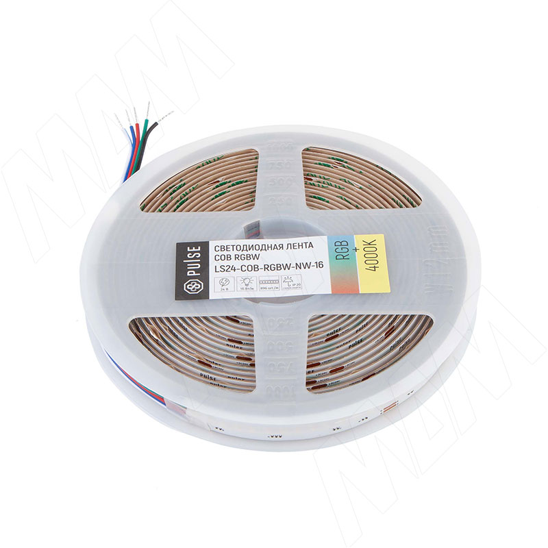 LUX, COB лента светодиодная, RGBW, 896 диодов, 24V, 5 м, CRI 90, RGB и нейтральный белый 4000К, IP20, 16W/1м (LS24-COB-RGBW-NW-16)