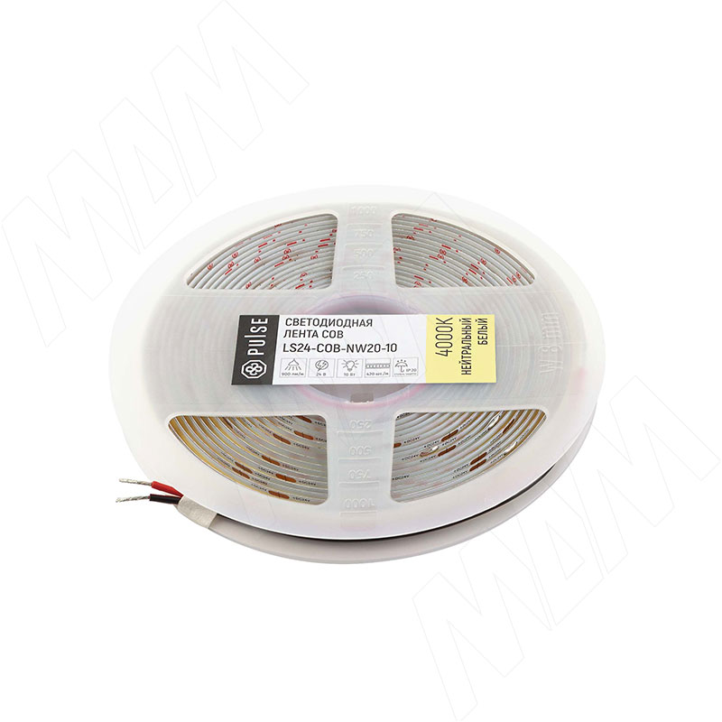 ЛЮКС COB лента светодиодная, 420 диодов, 24V, 5 м, CRI 90, нейтральный белый 4000К, IP20, 10W/1м, LUX (LS24-COB-NW20-10)