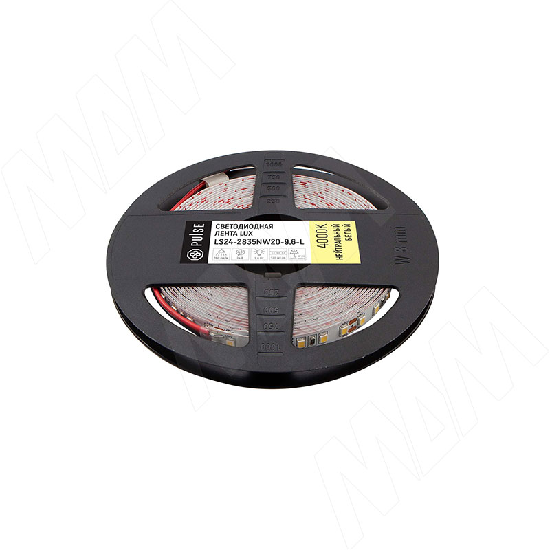 ЛЮКС Лента светодиодная 2835/120, 24V, 5 м, CRI 90, нейтральный белый 4000К, IP20, 9.6W/1м, LUX (LS24-2835NW20-9.6-L)