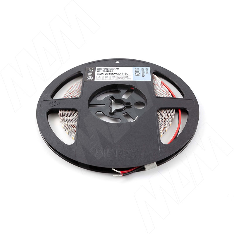 ЛЮКС СЛИМ Лента светодиодная 2835/120, 24V, 5 м, основание 5 мм, CRI 90, холодный белый 6000К, IP20, 7W/1м, LUX SLIM (LS24-2835CW20-7-SL)