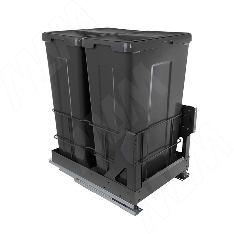MOVEBOX F45 Система сортировки и хранения, платформа, 2 емкости (2x35), креп. фасада, полн.выдв., плавн.закр., графит (WRB452-70DGHFS)