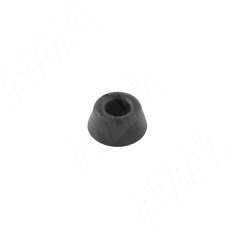 Подпятник круглый D18 мм, h8 мм, под саморез, чёрный (HR18-8-P-BL)