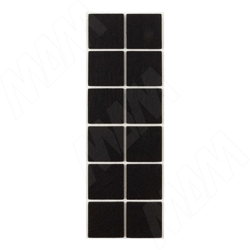 Подпятник самоклеящийся квадратный 40x40 мм, 12 штук, черный (HS4040-BL)