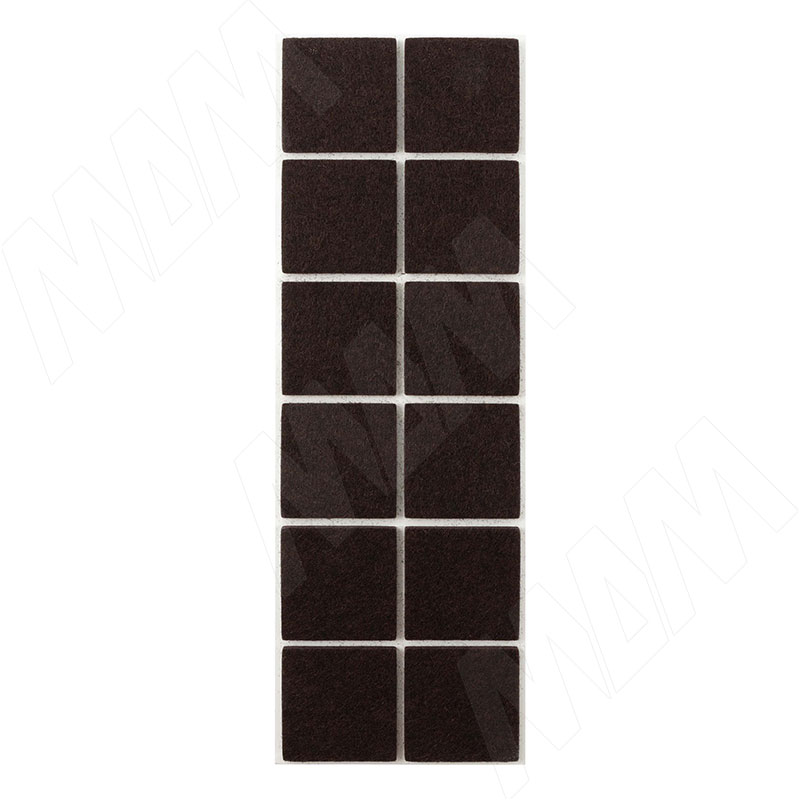 Подпятник самоклеящийся квадратный 40x40 мм, 12 штук, коричневый (HS4040-NB)