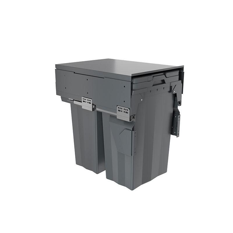 PROBOX F40 Система сортировки и хранения, 2 емкости (2x27), креп. фасада, полн.выдв., плавн.закр., крышка-полка, графит (MBN402-54DGMID)