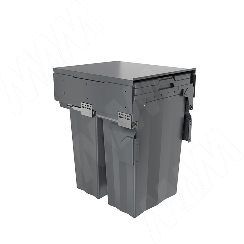 PROBOX F45 Система сортировки и хранения, 2 емкости (2x37), креп. фасада, полн.выдв., плавн.закр., крышка-полка, графит (MBN452-74DGMID)