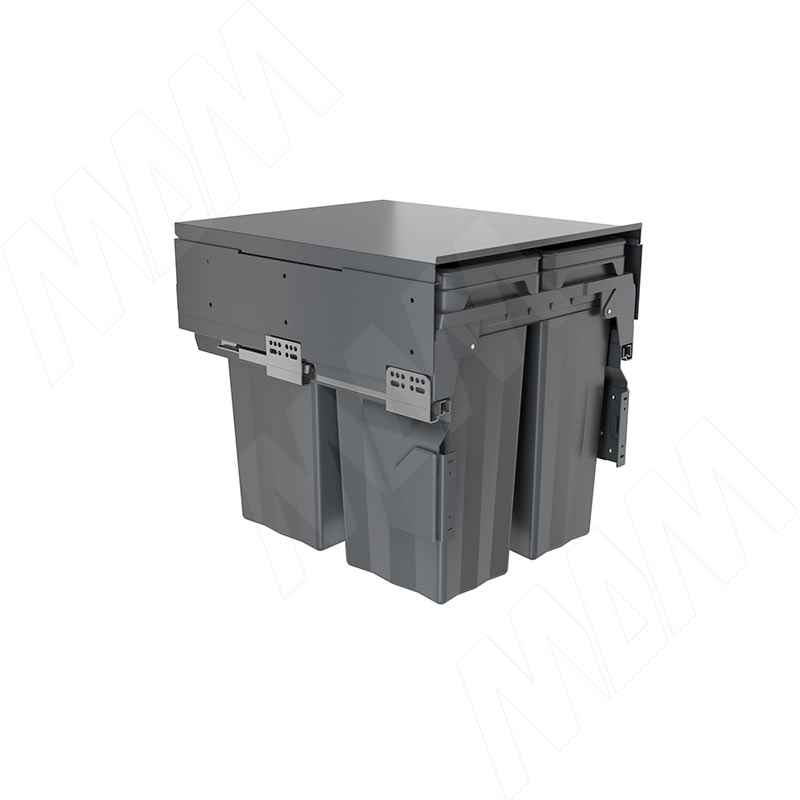 PROBOX F45 Система сортировки и хранения, 3 емкости (2x13+1x28), креп. фасада, полн.выдв., плавн.закр., крышка-полка, графит (MBN453-54DGMID)