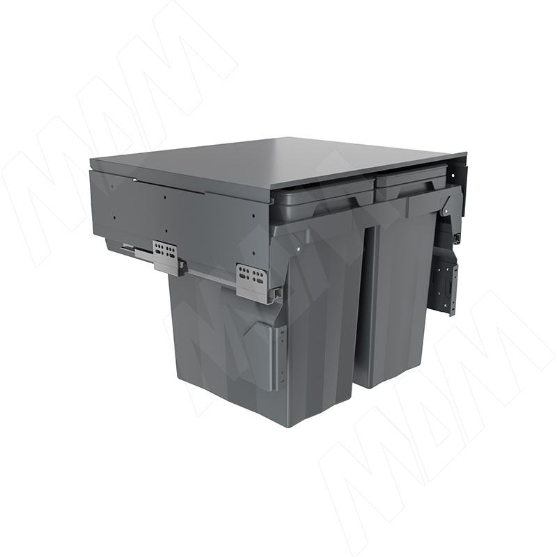 PROBOX F60 Система сортировки и хранения, 2 емкости (2x28), креп. фасада, полн.выдв., плавн.закр., крышка-полка, графит (MBN602-56DGMID)