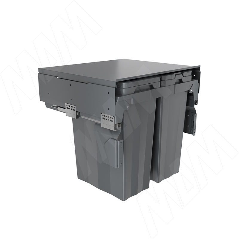 PROBOX F60 Система сортировки и хранения, 3 емкости (2x15+1x33), креп. фасада, полн.выдв., плавн.закр., крышка-полка, графит (MBN603-63DGMID)