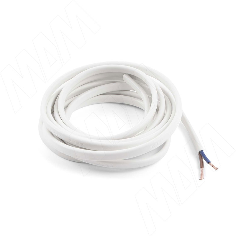 Провод ШВВП двужильный, сечение 0.75 кв.мм, белый (WIRE-HV-2-WH)