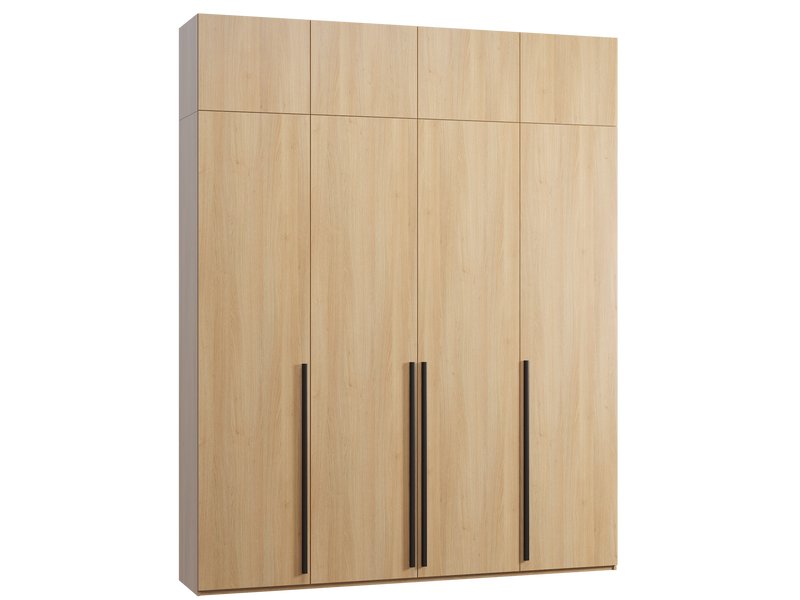 Распашной шкаф Кимбол 4.1-240x300 Дуб Барбера/Черный