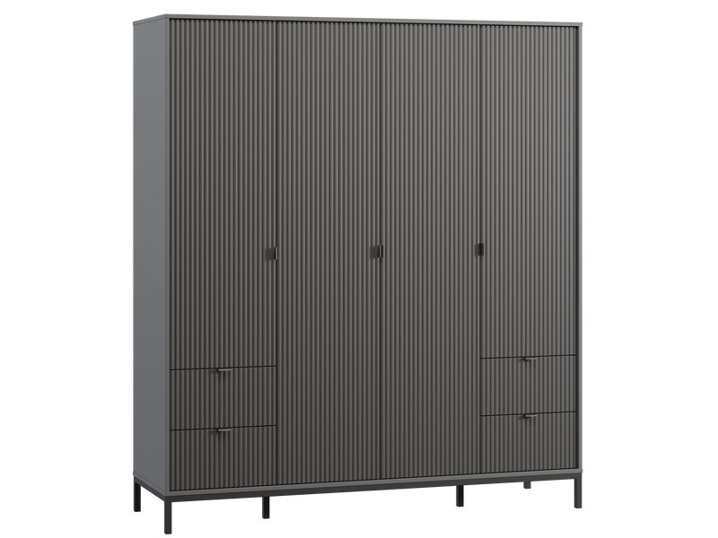 Распашной шкаф Трейвис 4-181x205 Графитовый