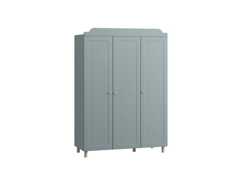 Распашной шкаф Велди 3-135x192 Серо-зеленый