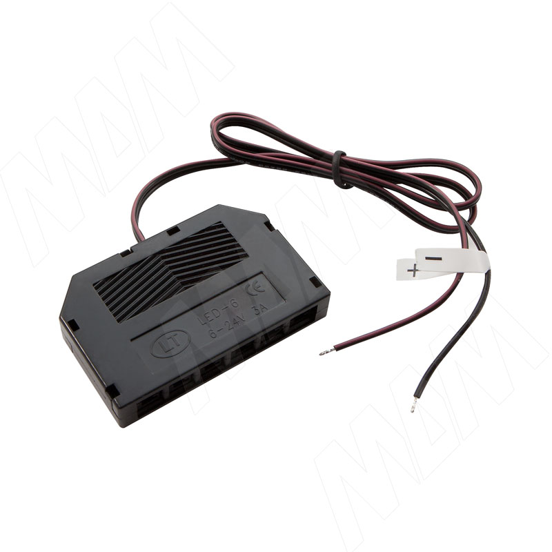 Разветвитель на 6 розеток, провода, 500 мм, 12V (DIS-LED-WR-6)