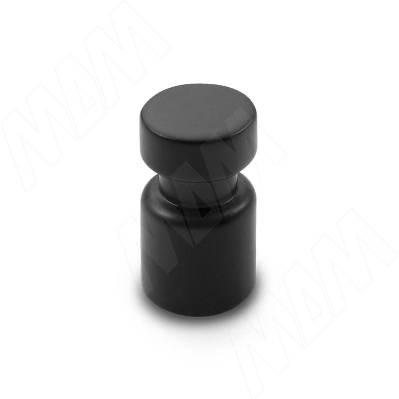 Ручка-кнопка D15мм черный матовый (WPO.785.000.00N4)