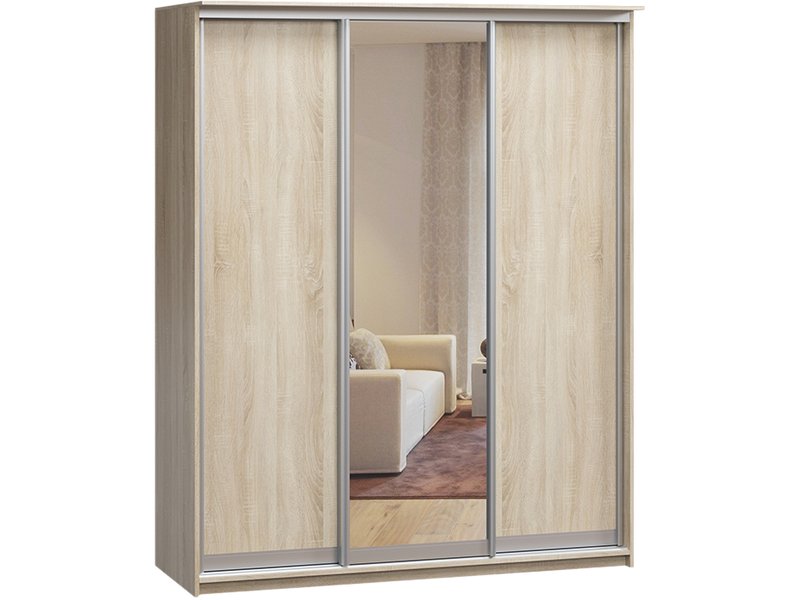 Шкаф-купе Байкал 3-160x200 Дуб Сонома 1 зеркало