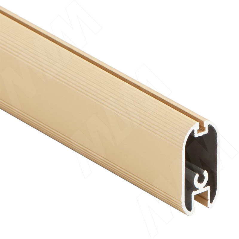 Штанга овальная 15x30 под ленту 5 мм, с пазом под демпфер, золото мат. (анод), L-1000 (TA02LEDGLM-S1)