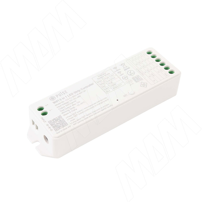 СМАРТ, Контроллер, для монохромных, CCT, RGB, RGBW, RGBCCT лент, 2.4 ГГц, WiFi, Tuya, SMART (CO-TU-5IN1-R-WIFI-BT)