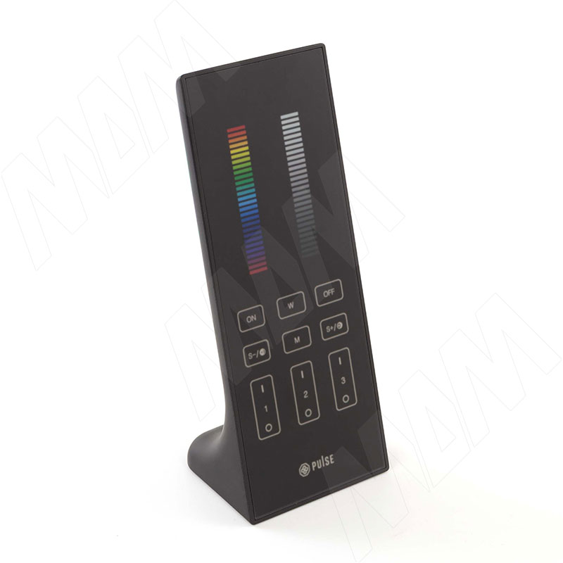 СМАРТ, Пульт дистанционного управления контроллером для лент RGB/RGBW/RGBCCT, сенсорный, вертикальный, 3 зоны, 2.4 ГГц, SMART (RE-TT-RGBCCT-R-3Z-BL)