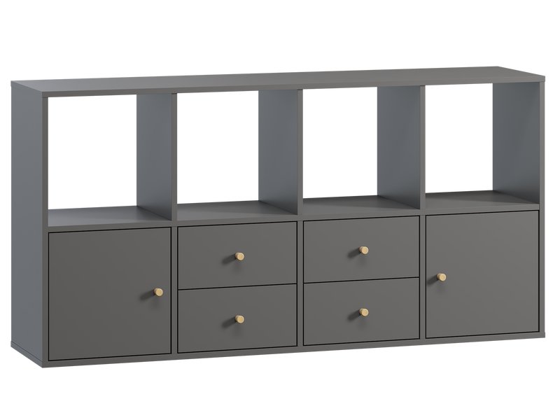Стеллаж Кейн 2-149x75 Графитовый
