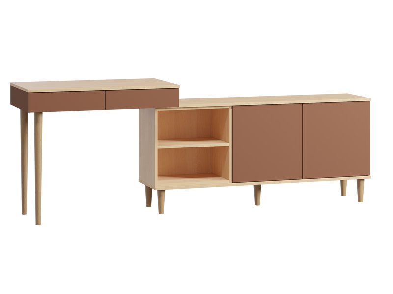 Стол-тумба Элвуд 220x78 Терракотовый