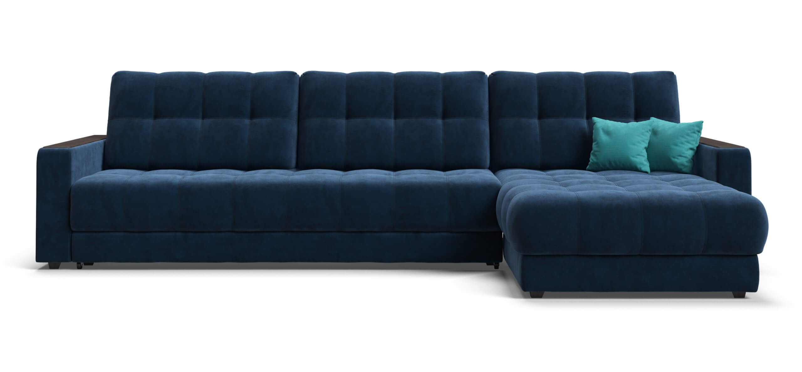 Угловой диван Босс Макс Велюр Монолит синий