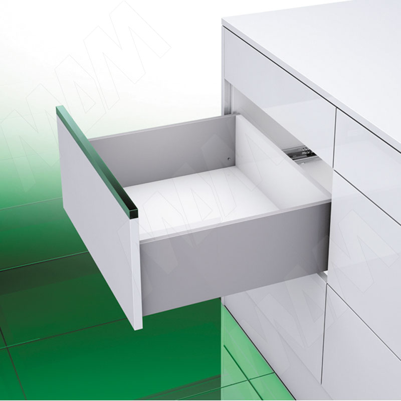 VIONARO [T] Высокий ящик H=185, плавное закрывание, серый металлик 500 мм (VNRS.STL.T.040.500(сер.мет))