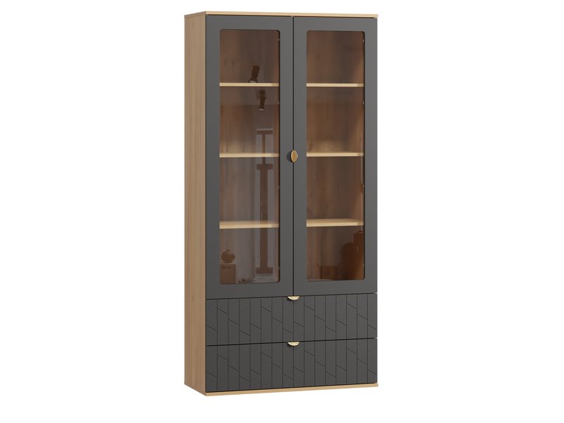 Витрина Монблан 2-93x195 Грань Графитовый