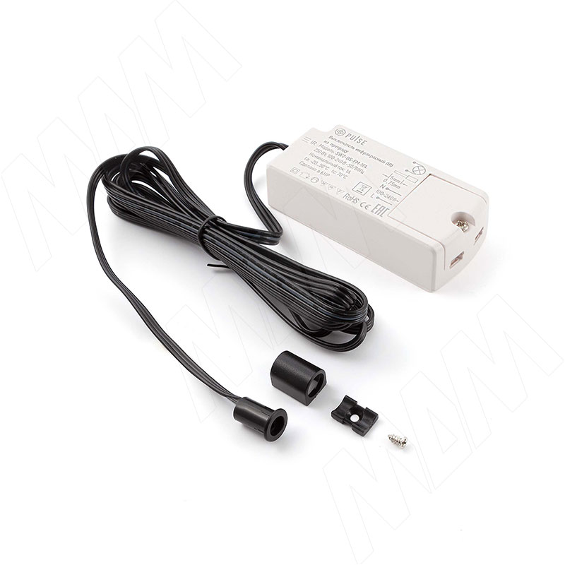 Выключатель инфракрасный (IR) на преграду, врезной, черный, 220V, 250W (SW2-DS-FM-1BL)